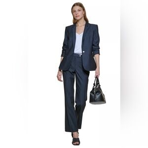 CALVIN KLEIN Women's Modern Fit Trousers - Indigo Blue Size 6